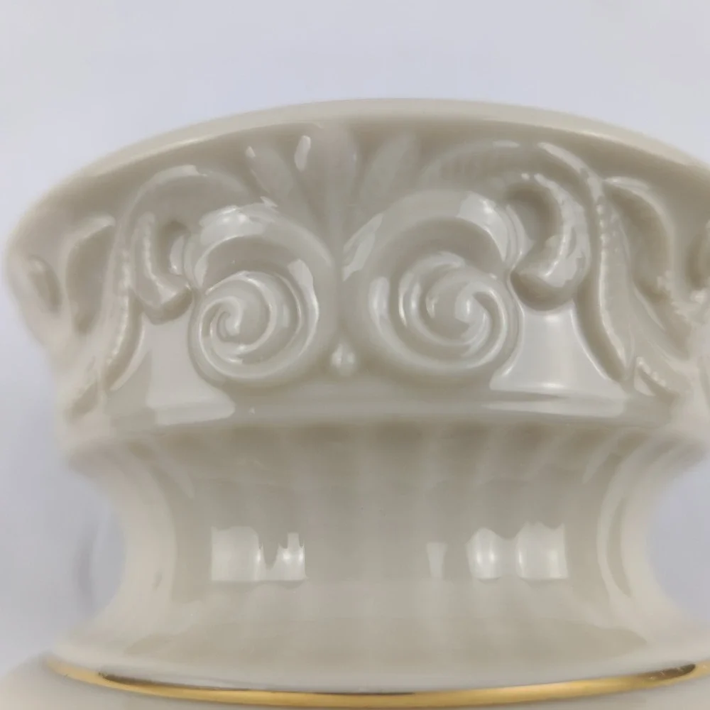 Lenox Versailles Ceramic Pillar Candle‎ Holder in Cream & Gold